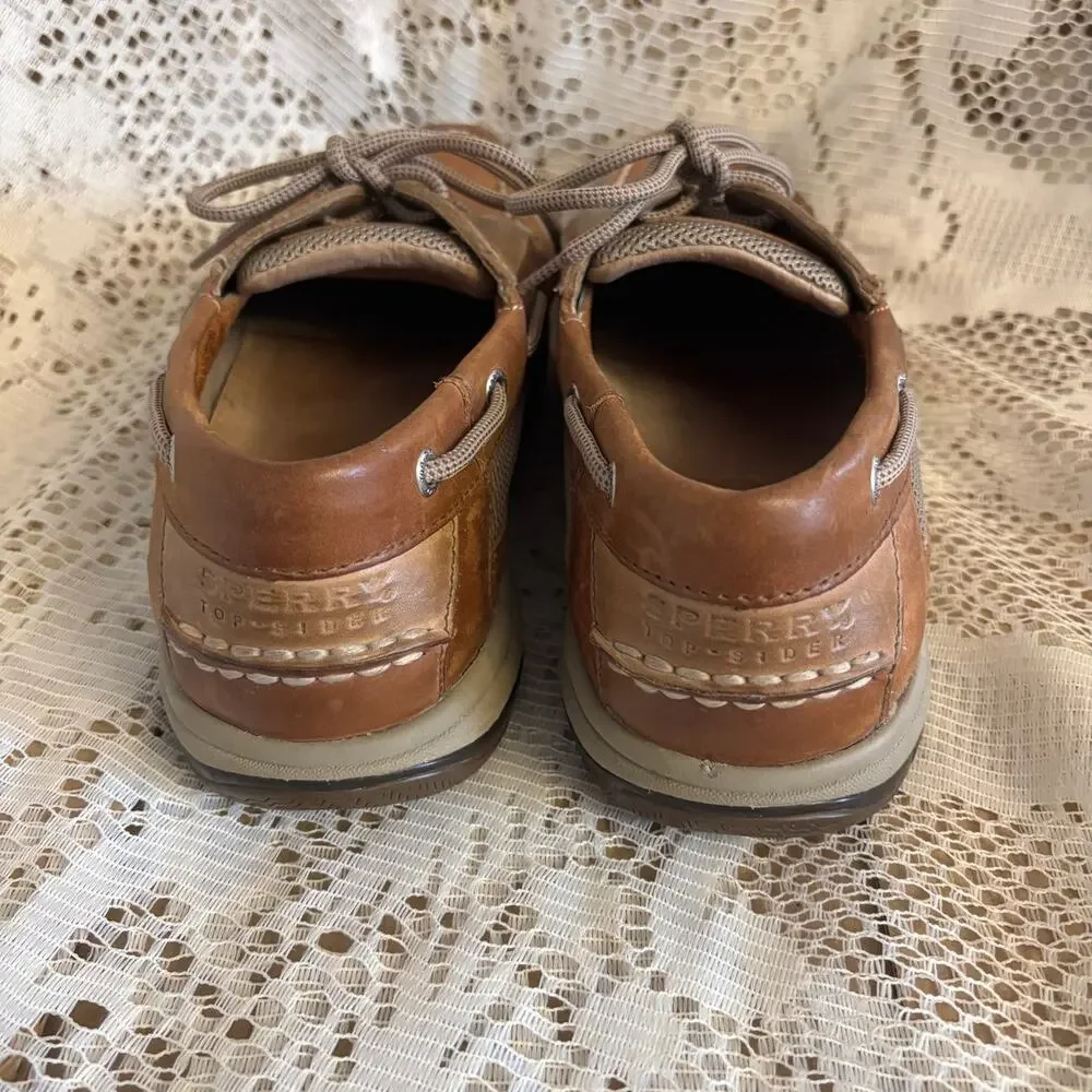 Sperry Intrepid Men's US 9 M Dark Tan Leather Boat Shoes